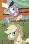  blonde_hair cole_phelps comic discorded dragon equine female feral friendship_is_magic green_eyes hair hat horse l.a._noir l.a._noire male mammal microsoft my_little_pony notepad orange_body pencil pony purple_body xbox 