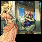  amazing castle crown dinosaur dress female human koki male mammal mario mario_bros nintendo princess princess_peach royalty scalie shell shoes unknown_artist video_games yoshi 