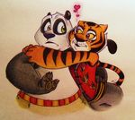  &hearts; alexfanatic10 bear feline female green_eyes kung_fu_panda male mammal master_tigress panda po red_eyes tail tiger 