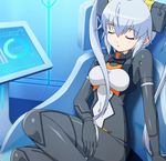  arm_support busou_shinki computer grey_hair non-web_source otomedius otomedius_excellent sleeping solo strarf 