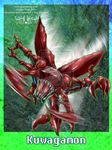 2010 beetle claws digimon facial_markings flying kuwagamon male meghan_hupp multiple_arms pincers red solo teeth wings 
