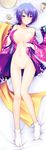  1girl alcohol areolae bare_shoulders blue_hair blush breasts dakemakura-koubou dakimakura dodojune drunk female flower hair_between_eyes hair_flower hair_ornament japanese_clothes kimono knees_together_feet_apart large_breasts legs looking_at_viewer lying maji_de_watashi_ni_koi_shinasai! navel nipples no_panties open_clothes parted_lips pussy sake sash shiina_miyako short_hair solo tabi uncensored undressing yukata 