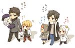  4boys animal_hat bad_id bad_pixiv_id bag black_hair blonde_hair brother_and_sister brown_eyes brown_hair caren_hortensia carrying chibi child child_carry child_gilgamesh command_spell emiya_kiritsugu emiya_shirou family fate/hollow_ataraxia fate/stay_night fate/zero fate_(series) father_and_daughter father_and_son gilgamesh harano_(shirohata) hat hood hoodie illyasviel_von_einzbern kotomine_kirei multiple_boys multiple_girls red_eyes red_hair scarf siblings silver_hair sleeping sweatdrop translated white_hair winter_clothes yellow_eyes younger 