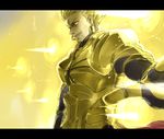  armor blonde_hair earrings fate/stay_night fate_(series) gate_of_babylon gilgamesh jewelry letterboxed male_focus nanigashi_(xla009) red_eyes solo 
