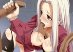  blush breasts censored character_request fate/stay_night fate/zero fate_(series) gangbang group_sex handjob highres irisviel_von_einzbern large_breasts penis pink_hair source_request teitetsu_kishidan tentacle torn_clothes 