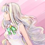  bow hairband idolmaster idolmaster_(classic) issei long_hair lowres profile purple_eyes shijou_takane silver_hair sleeveless solo very_long_hair 