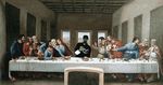  animated apostles bible female human jesus_christ last_supper male painting snoop_dogg table 
