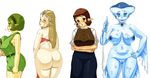  anju artist_request ass blue_eyes blue_skin blush bottomless breasts brown_hair choker fish_girl green_eyes green_hair headband highres huge_ass huge_breasts kokiri legend_of_zelda monster_girl mugen_no_ossan ocarina_of_time paychflat plump pointy_ears princess_ruto princess_zelda purple_eyes pussy saria the_legend_of_zelda the_legend_of_zelda:_ocarina_of_time uncensored wet zora 