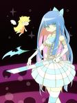  bow chibi panty_&amp;_stocking_with_garterbelt panty_(character) panty_(psg) smile stocking_(character) stocking_(psg) sword weapon 