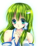  aqua_eyes green_hair kochiya_sanae long_hair momomiya_mion touhou 