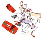  blonde_hair dress gap hat hat_ribbon kotatu_(akaki01aoki00) long_hair purple_eyes ribbon road_sign sign solo tabard touhou white_dress yakumo_yukari 