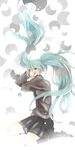  bad_id bad_pixiv_id bandaid floating_hair green_eyes green_hair hatsune_miku highres kneehighs kurozatou_owata long_hair rolling_girl_(vocaloid) sitting solo sweater twintails very_long_hair vocaloid 