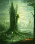  bad_pixiv_id bug city copyright_request fantasy highres insect landscape occult_soda scenery tower tree 