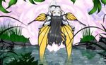  aa_megami-sama cilou gray_hair vector wings yellow_eyes 