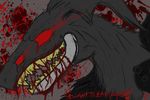  black black_fur blood devidramon digimon dragon evil fur jinx_(artist) multiple_eyes red_eyes scalie teeth 