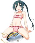  bikini black_eyes black_hair fish masamurai original side_ponytail sitting solo swimsuit taikai_no_senshi_tunaman tuna wariza 