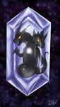  black claws crystal digimon dragon horn kiminuria male moon=milleniumon multi_head naga orange_eyes solo tail 