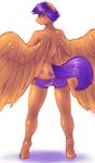  anthro anthrofied butt clothing cutie_mark equine female friendship_is_magic hair jerinov mammal my_little_pony pegasus plain_background purple_eyes purple_hair scootaloo_(mlp) shorts solo white_background wings 
