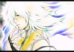  absurdres blindfold green_eyes highres kingdom_hearts kurotennsi long_hair male_focus riku silver_hair solo 