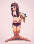  blonde_hair brown_hair dachaku long_hair original pixiv_manga_sample short_hair skinsuit tag_request zentai 