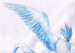  articuno avian beak bird blue blue_theme eyes_closed feral legendary_pok&#233;mon night_owl nintendo plain_background pok&#233;mon pok&eacute;mon solo sparkles tail video_games white_background wings 