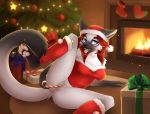  2019 blue_eyes candy candy_cane cat christmas christmas_stocking christmas_tree clothed clothing dipstick_tail eyewear feline female fireplace food fur hair holidays legwear mammal multicolored_fur multicolored_tail naomi_d&#039;ambrosio partially_clothed red_hair seductive siamese solo stockings tree two_tone_fur yana-r 
