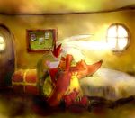  appe bed blaziken combusken nintendo pok&#233;mon pok&eacute;mon torchic treasure_chest video_games window 