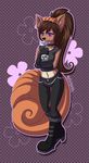  black_nose breasts brown_hair canine collar female flower fox goth hair kitsune mammal melangetic multiple_tails nintendo pok&#233;mon pok&#233;morph pok&eacute;mon purple_eyes solo tail video_games vulpix 