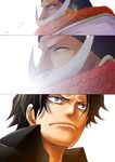  bandana black_hair closed_eyes edward_newgate facial_hair freckles kara_(acluf-0156) multiple_boys mustache one_piece portgas_d_ace smile 