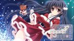  calendar christmas hazumi_rio long_hair panties striped_panties thighhighs underwear 