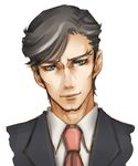  alexander_lloyds blue_eyes formal grey_hair male_focus necktie solo suit tiger_&amp;_bunny upper_body yamano_uzura 