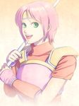  armor est fire_emblem fire_emblem:_monshou_no_nazo gloves green_eyes kinoeneko pink_hair short_hair smile solo staff 