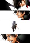  black_hair freckles hat jewelry kara_(acluf-0156) multiple_boys necklace one_piece portgas_d_ace running sabo_(one_piece) top_hat 