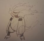  black_and_white magmortar monochrome nintendo pok&#233;mon pok&eacute;mon sketch solo squidisms video_games 