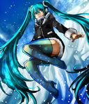  aqua_eyes aqua_hair barefoot boots coat eiji_(eiji) feet fur_trim hatsune_miku headphones ice long_hair see-through snow snowflakes solo thigh_boots thighhighs toenails toes transparent_footwear twintails very_long_hair vocaloid zipper 