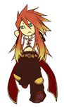  1boy bad_id bad_pixiv_id chibi frown long_hair luke_fon_fabre male_focus midriff navel red_hair solo tales_of_(series) tales_of_the_abyss 