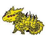  digicore digimon dragon fanglongmon golden huanglongmon male multiple_eyes plain_background red_eyes scalie solo tail vegaaltair white_background 