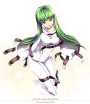  bad_id bad_pixiv_id bodysuit c.c. code_geass green_hair long_hair satsuki_(deep_cross) solo straitjacket white_bodysuit yellow_eyes 