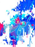  abstract_background bad_id bad_pixiv_id blue_beak floating gen_4_pokemon looking_at_viewer no_humans outline pokemon pokemon_(creature) porygon-z shiny tetori white_outline yellow_eyes 