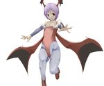  animal_print bad_anatomy bad_id bad_pixiv_id bare_shoulders bat_print bat_wings boots brown_eyes demon_girl elbow_gloves enokoro_kusa fingerless_gloves flat_chest gloves head_wings highres leotard lilith_aensland pantyhose print_legwear purple_hair red_leotard short_hair simple_background solo succubus vampire_(game) wings 