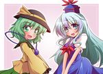  geo_(yukishitadou) green_eyes green_hair hat kamishirasawa_keine komeiji_koishi multiple_girls touhou 