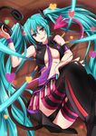  althea_(sakiya0000) aqua_hair bad_id bad_pixiv_id blue_nails boots breasts hatsune_miku headphones heart legs long_hair medium_breasts nail_polish necktie purple_neckwear red_eyes skirt smile solo sweet_devil_(vocaloid) tail thigh_boots thighhighs twintails very_long_hair vocaloid zettai_ryouiki 