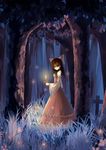 bad_id bad_pixiv_id bow caidychen candle cross detached_sleeves forest hair_bow hakurei_reimu long_hair long_skirt nature night outdoors skirt solo touhou 