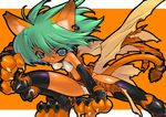  animal_ears animal_print aqua_eyes blade_(galaxist) cat_ears cham_cham earrings gloves green_hair jewelry paw_gloves paw_shoes paws pose samurai_spirits shoes short_hair snk solo tail thighhighs tiger_print 