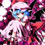  ayakashi_(monkeypanch) blue_hair demon_wings remilia_scarlet solo touhou wings 