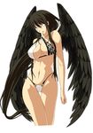  angel_wings bikini black_hair black_wings breasts highleg highleg_bikini highleg_swimsuit large_breasts legs long_hair long_legs mabinogi morrighan rs_master solo swimsuit thigh_gap thighs very_long_hair white_eyes wings 