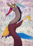  discord_(mlp) draconequus english_text friendship_is_magic male my_little_pony open_mouth red_eyes singing solo text tongue wings 