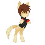  brown brown_fur cutie_mark equine eyes_closed feral friendship_is_magic fur horse jacket male mammal my_little_pony pony raxkiyamato solo tail 