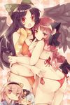  animal_ears ass bad_id bad_pixiv_id bikini black_hair black_wings blush bow braid cape cat_ears closed_eyes fang finger_to_face hair_bow hair_ribbon hairband hat hat_ribbon heart hug kaenbyou_rin komeiji_koishi komeiji_satori long_hair masirosu multiple_girls open_mouth orange_bikini pink_eyes pink_hair red_bikini red_eyes red_hair reiuji_utsuho ribbon scarf shirt short_hair siblings silver_hair sisters smile swimsuit third_eye touhou wavy_mouth wings 