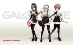  ankle_lace-up axanael breasts cross-laced_footwear fujimi_suzu guitar headphones highres instrument large_breasts multiple_girls nitroplus official_art pink_hair red_eyes simple_background smile super_sonico thighhighs tsuji_santa wallpaper watanuki_fuuri zettai_ryouiki 